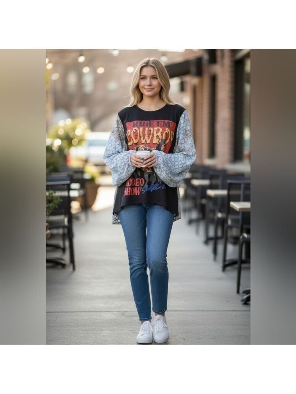 Zutter Cowboy Poncho Long Sleeve Top Medium Rodeo Western